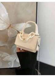 1 Girl s Handbag Simple Casual Fashion Style Large Capacity Lightweight Girl s Small Square Bag Solid Color Pu Leather Fabric Magnet Closed Detachable Chain Multiple Carrying Methods In One Bag Suitab