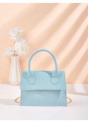 1pc Crocodile Pattern Girls Handbag Chain Crossbody Shoulder Bag Ideal For Daily Use Party And Mother s Day Gift