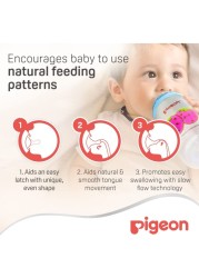 Pigeon SofTouch Peristaltic Plus Silicone Teat 01853 Medium Clear