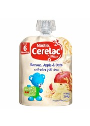 نستله سيريلاك طعام أطفال مهروس موز، تفاح وشوفان 90 غرام