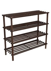 Feelings 4 Layer Wooden Shoe Rack Brwon