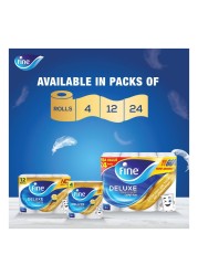 Fine Deluxe Toilet Tissue Roll 140 Sheets X 3 Ply 4 Rolls