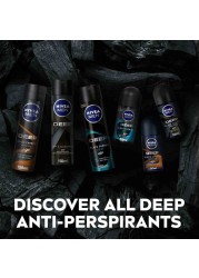 NIVEA MEN Antiperspirant Spray for Men DEEP Black Carbon 150ml Pack of 3