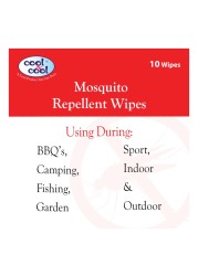 Cool &amp; Cool Mosquito Repellent Wipes 10 Wipes Pack of 2