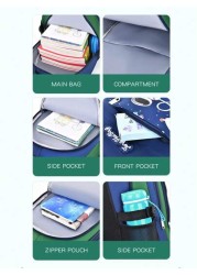 Waterproof Lightweight Backpack For Elementary School Students Grade 1 6 6 12 Years Old Astronaut Large Capacity Cute Design