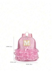 1pc Girls Nylon Zipper Closure A Z 26 Letters Fashion Lace Dance Bag Dance Ballet Bag Practice Double Shoulder Latin School Bag Backpack Suitable For Daily Use Zipper Random DIY Alphabet Stickers