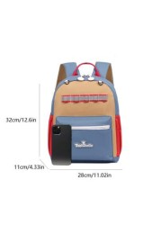 Kids School Backpack For Boys And Girls Patchwork Daypack For Kindergarten Travel