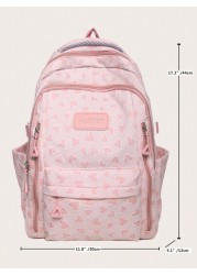 Simple Solid Color Large Capacity Campus Backpack Casual Schoolbag