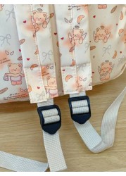 Classic Bear Pattern Backpack All Match Fashion Casual Versatile High Capacity Portable Travel Bag Suitable For Any Occasion