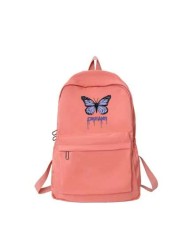 1pc Back To School Backpack Fresh And Sweet Butterfly Pattern Backpack Lightweight And Large Capacity Backpack Suitable For Daily Schooling Very Suitable For Campus Class Photoshoot Birthday Gift For