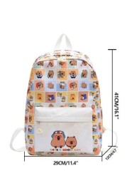 New Large Capacity Campus Style Double Backpack For Girl Capibara Dolphin Student Backpack Suitable For Junior High School Senior High School And University Students Bag