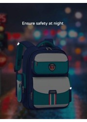 1pc Oxford Cloth School Backpack Lightweight Durable Reflective Strips Multi Compartment Extra Large Capacity Zipper Closure Suitable For Students Work Daily Commute