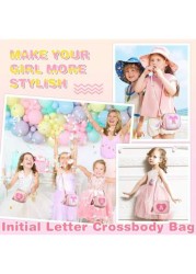 Birthday Gifts For 2 3 4 5 6 7 8 9 10 Year Old Girl Cute Little Girl Purse Toddler Purse For S Wallet Small Initial Shoulder Crossbody Bag Personalized Christmas Gift For Daughter Baby