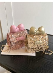 Cute Bowknot Glittering Chain Crossbody Bag Mini Shoulder Bag Casual Outing New Summer