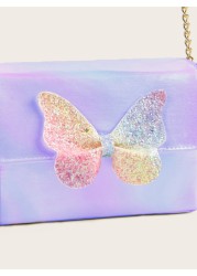Metallic Glossy Funky Style Shoulder Bag With Butterfly Detailing