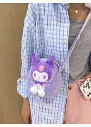 Sanrio 1pc Sanrio Character 1pc Casual Snack Cartoon Print Plush Single Shoulder Bag KT Cat Versatile Crossbody Bag For Women