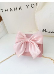 1pc Fashion Children s Bag Girl Bow Crossbody Bag Cute Princess Style Coin Purse Pu Material Magnetic Buckle Closure With A Sweet Bow Pattern Crossbody Bag Suitable For Girls To Go Shopping Attend Par