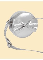 1pc Girls Bowknot Mini Round Crossbody Bag Princess Style Matching Outfit Birthday Gift