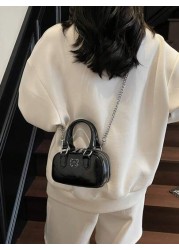 1pc Girls Plain Cute Girl Print PU Handbag Zipper Closure Simple Versatile Girl Crossbody Bag Suitable For Daily Or Festival Use