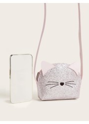 One Piece Girls Kitten Light Pink Gretel Half Circle Cute Mini Crossbody Bag Gift For Daily Use
