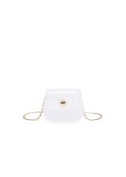 1pc Candy Colored PVC Mini Chain Crossbody Bag For Girls Suitable For Daily Use