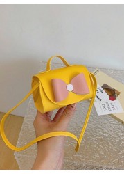 New Arrival Bowknot Children Mini Crossbody Bag PU Leather Handbag Shoulder Bag For Girls