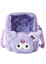 Sanrio Sanrio Hello Kitty Plush Crossbody Bag Exquisite And Versatile Translucent Cute Girly Heart Portable Storage Bag