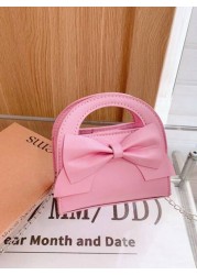 1pc Fashionable Popular Chain Bag Handbag Bow Shoulder Bag Cute Crossbody Bag With Cute Sweet Bow Decoration Handbag Pu Material Magnetic Buckle Closure Suitable For Girls Shopping Party Daily Use Put