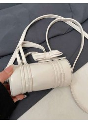 Fashion Bow Mini Handbag Solid Color Cute Small Crossbody Bag Lipstick Pouch