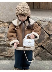 Cute Square Shaped Shoulder Bag For Baby Girls PU Leather Fashion Mini Crossbody Bag Versatile