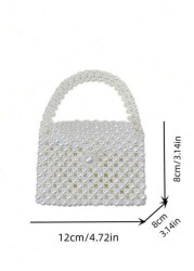 1pc Beaded Handbag Fashion Pearl Small Shoulder Bag Spring Summer