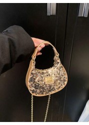 حقيبة يد صغيرة لامعة عصرية ، حقيبة كروس جميلة ، حقيبة كتف صغيرة جذابة ، هدية عطلة أساسية