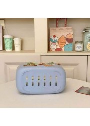 1pc New Fashion Silicone Perforated Tote Bag Casual Shopping Basket Handbag