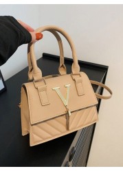 1pc Fashionable And Elegant Messenger Bag Fashionable Messenger Bag Letter Tassel Fashionable Shoulder Small Square Bag Pu Material Fashionable And Versatile Square Bag Shape Can Be Carried By Hand Or