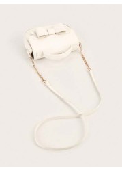 1pc Bow Decor Handbag Shoulder And Crossbody Bag Birthday Gift Suitable For Little Girls
