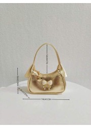 Children Pearl Bow Decoration Handbag Girls Fashion High End Gift Shoulder Bag Princess Mini Wallet Purse