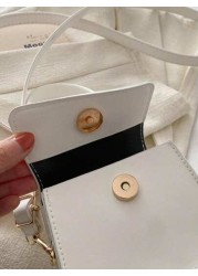 1 Pc New Model Girl s Retro Solid Color Handbag Made Of Pu Material Magnetic Opening And Closing Design Small And Light Simple And Casual A Must Have For Daily Outings