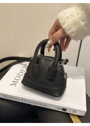 1pc Litchi Pattern Small Shell Children s Candy Color Mini Crossbody Lipstick Bag Crossbody Coin Purse Comfortable Fabric Light And Compact The Internal Space Is Very Open Suitable For Daily Use