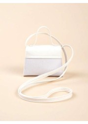 1pc Mini Rainbow Colored Grid Glitter Bowknot Shoulder Bag Coin Purse For Girls