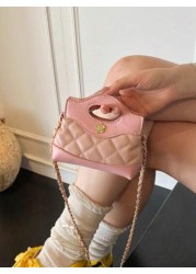 New Quilted Mini Handbag Contrast Color Small Crossbody Bag Lipstick Clutch Evening Mini Bag