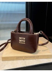 1pc Pu Zipper Fashionable And Simple Girl S Handbag Niche Parent Child Crossbody Bag Lipstick Bag Korean Style Versatile Niche Design With Comfortable Shoulder Straps Versatile And Suitable For Girls