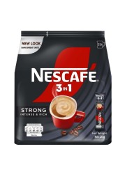 Nescafe 3-In-1 Strong Intense and Rich Instant Coffee Mix, 20g Pack of 30