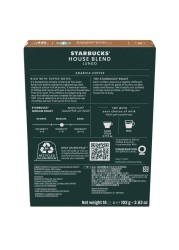Starbucks House Blend Lungo Medium Roast Coffee Capsules 18 Capsules, 103g