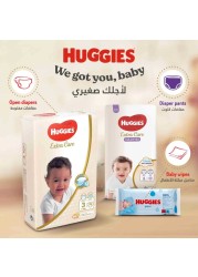 Huggies Extra Care Diapers Size 4 Plus 10-16kg Jumbo Pack 64 Diapers