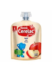 Nestle Cerelac Fruits Puree Pouch, Apple, from 6 Months, 90g