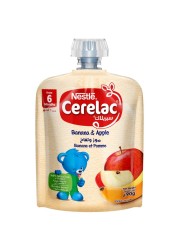 Nestle Cerelac Fruits Puree Pouch, Banana, Apple, from 6 Months, 90g