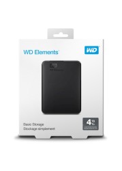 WD Elements Portable External Hard Disk Drive 4TB Black