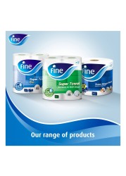 Fine Kitchen Tissue Roll Super Towel Pro 60 Sheets X 3 Ply 2 Rolls