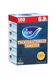 Fine Facial Tissue 100 Sheets X 2 Ply Pack Of 6
