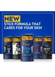 NIVEA MEN Antiperspirant for Men Fresh Active Stick 50ml Pack of 2